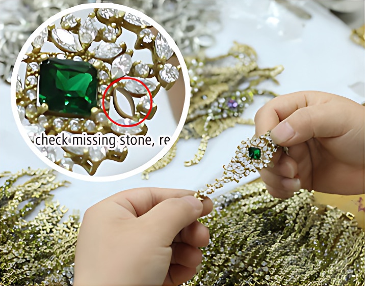 half Finished products quality inspection before shipping sobling jewelry