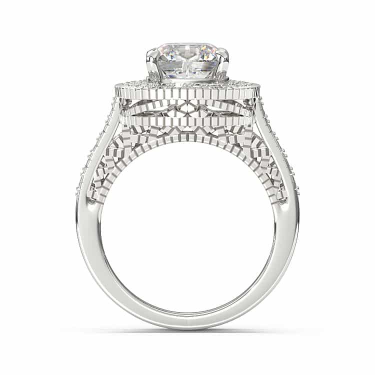 4.35ct Halo Cushion Cut Bridal Wedding Engagement Ring Diamond Simulated 925 Sterling Silver Anniversary Ring 2