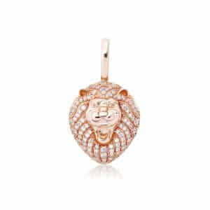 Sobling New 100% 925 Sterling Silver Lion head Pendant 3A CZ Micropaved 1.2mm box chain Necklace Hip Hop Fashion Delicate Jewelry rose gold