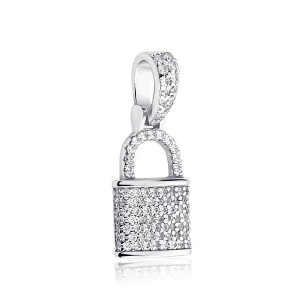 Sobling 925 sterling Silver Lock Pendant High Quality Personality Iced Out AAA CZ micro paved 1.2mm box chain Necklace Jewelry