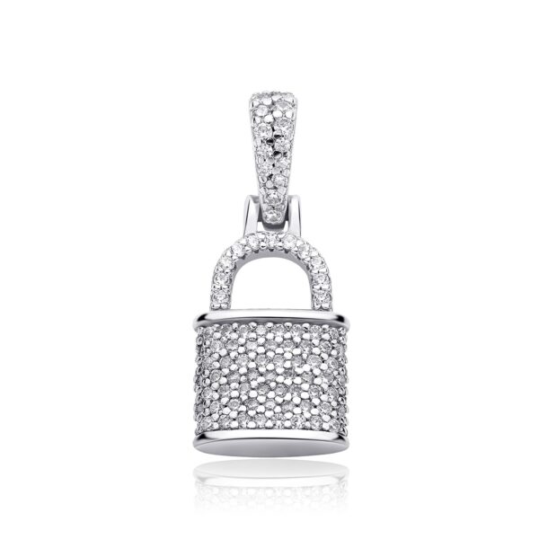 Sobling 925 sterling Silver Lock Pendant High Quality Personality Iced Out AAA CZ micro paved 1.2mm box chain Necklace Jewelry