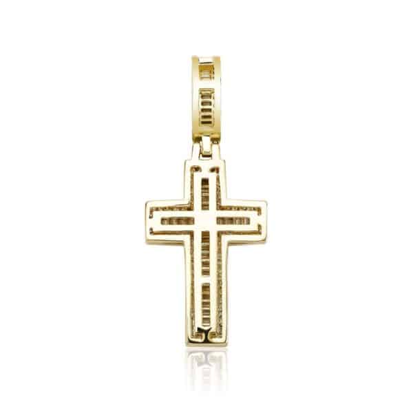 Sobling Iced out Clear baguette AAA Cubic Zircon religion Christian Cross Pendant With 4mm round Tennis Chain Necklace Jewelry For mens