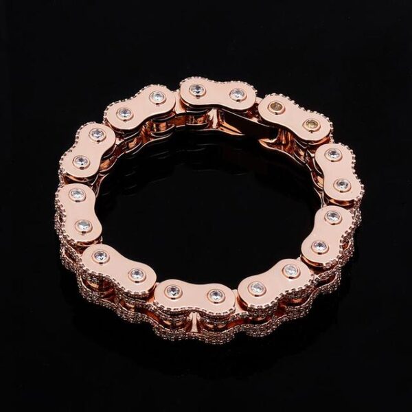 Sobling manufacture and wholesale 18mm Hip Hop Bike Motorcycle Chain Bracelet Cubic Zirconia micro paved hiphop Fashion mens Jewelry