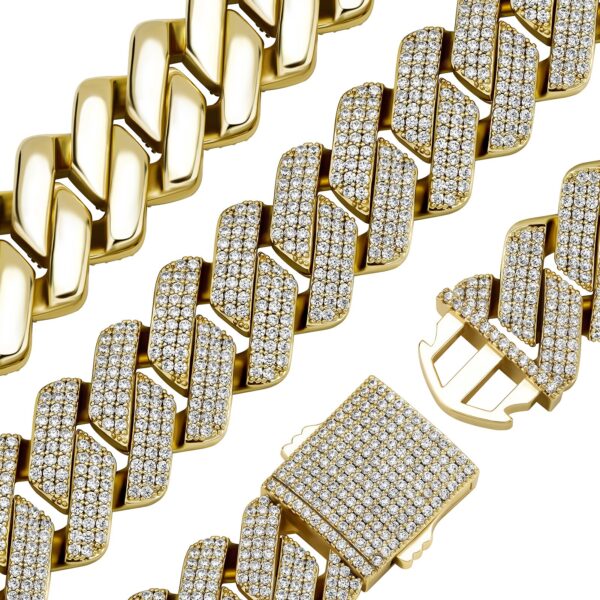 Sobling 20mm Iced out bling 3 rows AAA Cubic Zircon Charming Miami Cuban link Chain Rhombus shape Bracelet for Mens hiphop Jewelry