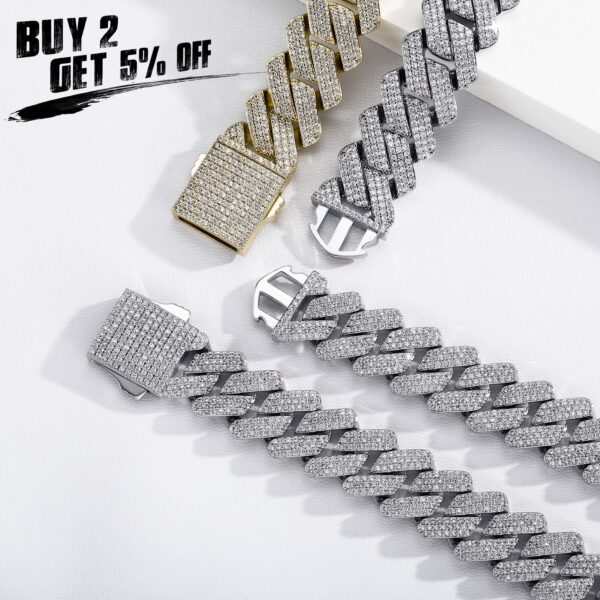 Sobling 20mm Iced out bling 3 rows AAA Cubic Zircon Charming Miami Cuban link Chain Rhombus shape Bracelet for Mens hiphop Jewelry