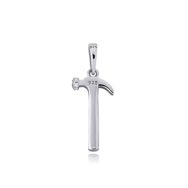 Sobling 925 Sterling Silver unique Hammer Pendant Iced out Bling 3A Clear and champagne CZ Necklace Fashion Charming hiphop jewelry For men