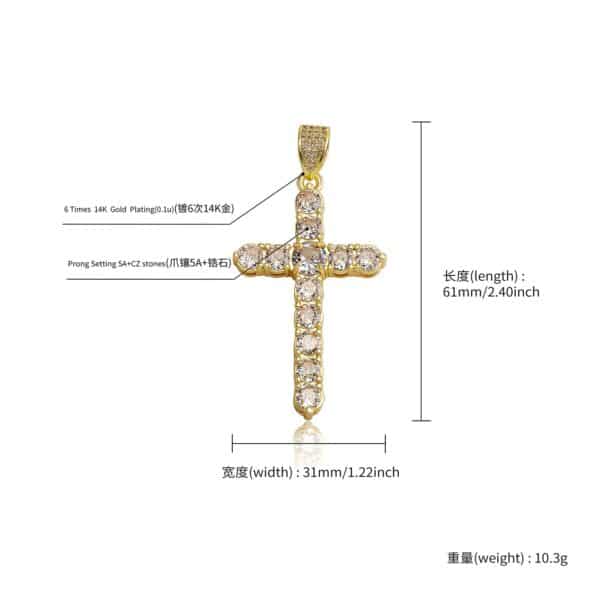 Sobling jewelry factory manufacture and wholesale round 4mm CZ Cross Pendants and fancy shape pear princess oval Cubic Zircon cross pendant necklace
