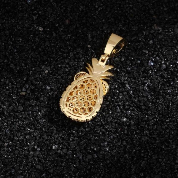 Sobling wholesale Newest Pineapple Pendant Necklace With 3mm rope Chain yellow Gold color Micro Paved CZ Jewellery For Men Women gift