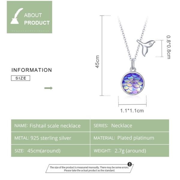 Sobling mermaid rainbow mystic amethyst Fishtail Scale Necklace For Women 925 Sterling silver Translucent Opal Luxury Brand Jewelry Mode