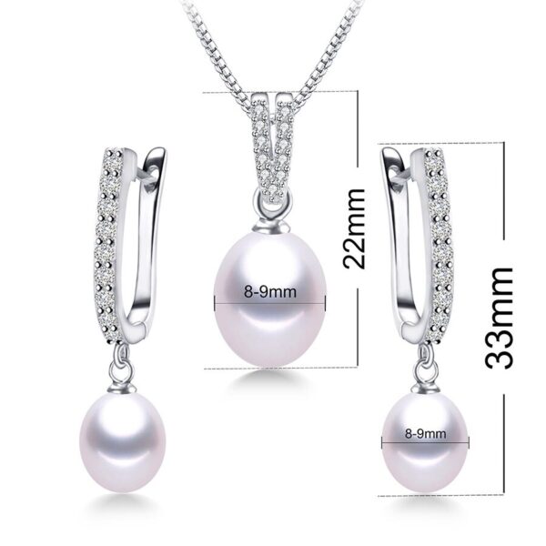 Sobling 4 Colors Women Hot Sale 925 Sterling Silver Natural Freshwater 8-9mm teardrop Pearl Pendant & U hoop Earring Jewelry Set from china jewelry factory