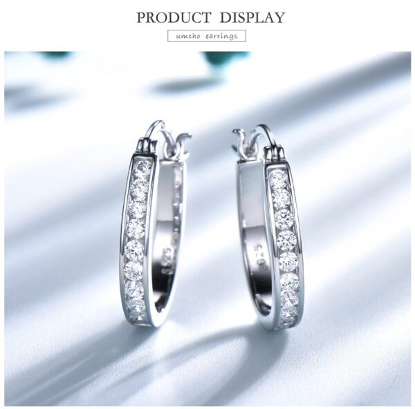 Sobling 925 Silver U hoop Clip Earrings with clear AAA CZ Channel setting For Women Valentine Wedding Fine Jewelry factory in china