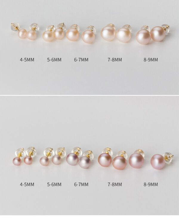 Sobling jewelry manufacturing Multi-Color Natural freshwater 3-10mm round Pearl 5A High Quality 925 Sterling Silver Allergy free Stud Earring for Women Fine Jewelry Accessories