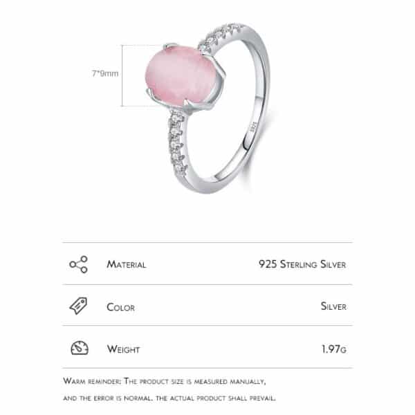 Sobling Genuine 925 Sterling Silver Fashion Romantic Oval Pink Opal Finger engagement Ring with 3A CZ paved For Women Girls from china jewelry supplier