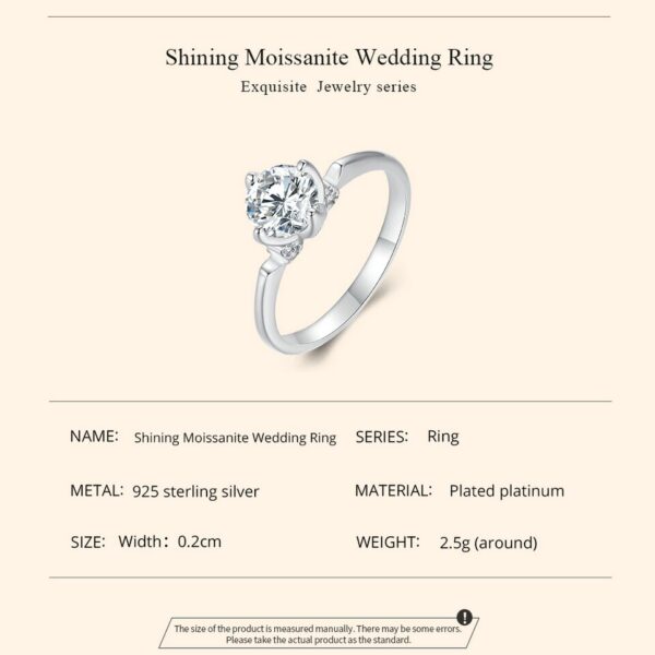 Sobling supply Luxury 1.0ct DEF round Moissanite Classic Solitaire Engagement finger Rings for Women Engagement Wedding by sterling silver 0.03mic white rhodium plating