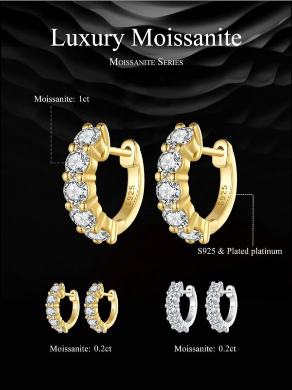 Sobling Round 2.0carat Moissanite 18K yellow gold color round Hoop Earrings by 925 sterling silver from china jewelry manufacturer