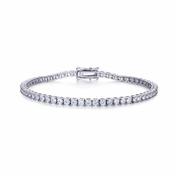 Sobling jewelry manufacturer Women's 925 Sterling Silver round 2/3/4/5mm Tennis Bracelet CZ Birthstone with safety clasp and Customized Jewelry