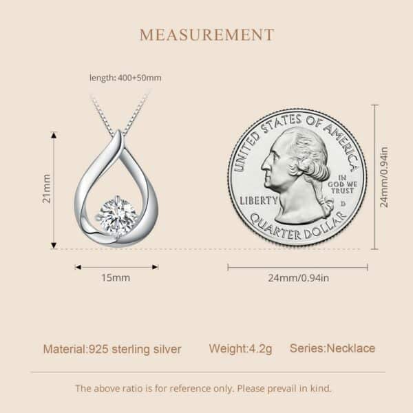 Soblnig jewelry customised 1carat round Moissanite teardrop jewelry set with box chain Pendant Necklace and french hook clip Earring by 925 Sterling Silver Women Wedding Set Valentine's Day Gift