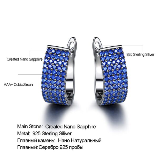 Sobling 925 Sterling Silver Clip Earrings with blue sapphire synthetic corundum gems Luxury Party Ear buckle For Women Anniversary Gift Fine Jewelry manufacturer china