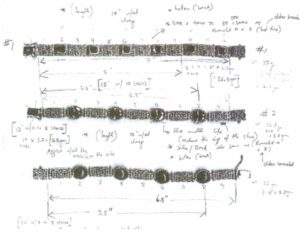 非標準ブレスレットのサイズ表示と構造説明の例