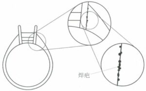 マスターモールドの溶接部位の溶接痕