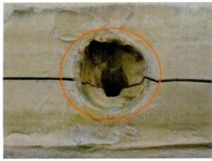 Figure 6-10 The nozzle of the rubber mold for wax injection is not smooth.