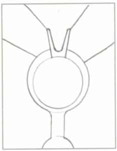 Figure 6-5 Improper Opening of Air Vent Line in Rubber Mold