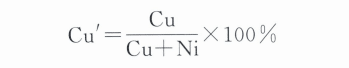 in order to facilitate the analysis, the converted ratios of Cu and Ni were used to reflect their relative quantities