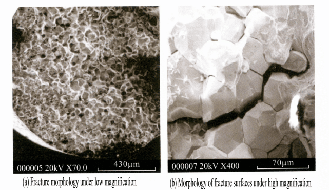 الشكل 7-15 التشقق الناتج عن التآكل الإجهادي للذهب عيار 9 قيراط في محلول كلوريد الحديديك