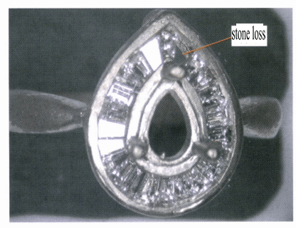الشكل 7-4 يمكن أن تؤدي قوة التثبيت غير الكافية إلى فقدان الحجر بسهولة.