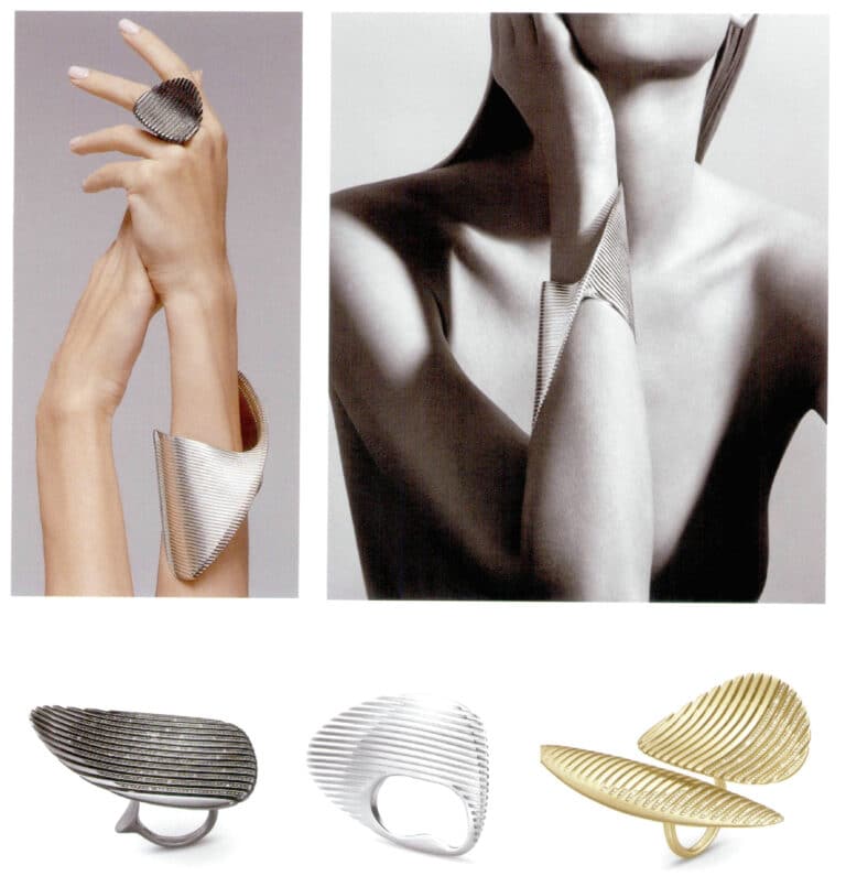 Georg Jensen X Zaha Hadid series jewelry