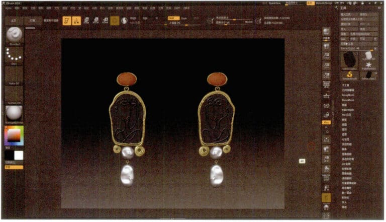 ピカソの余暇、ピアス、ZBrushインターフェース
