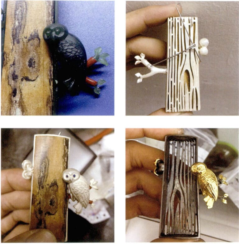 "Night Guardian" uses traditional hand-carved wax modeling techniques and is cast into a metal piece using the lost-wax casting method.