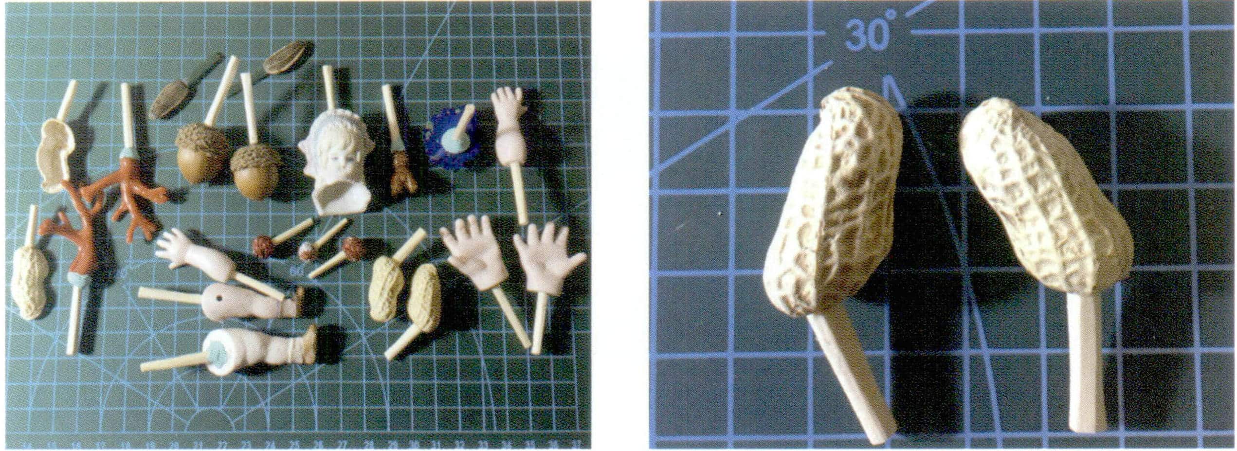 3. Cut disposable chopsticks into appropriately sized short sticks to serve as the sprue inlet channel, and use oil clay to stick them to the object.