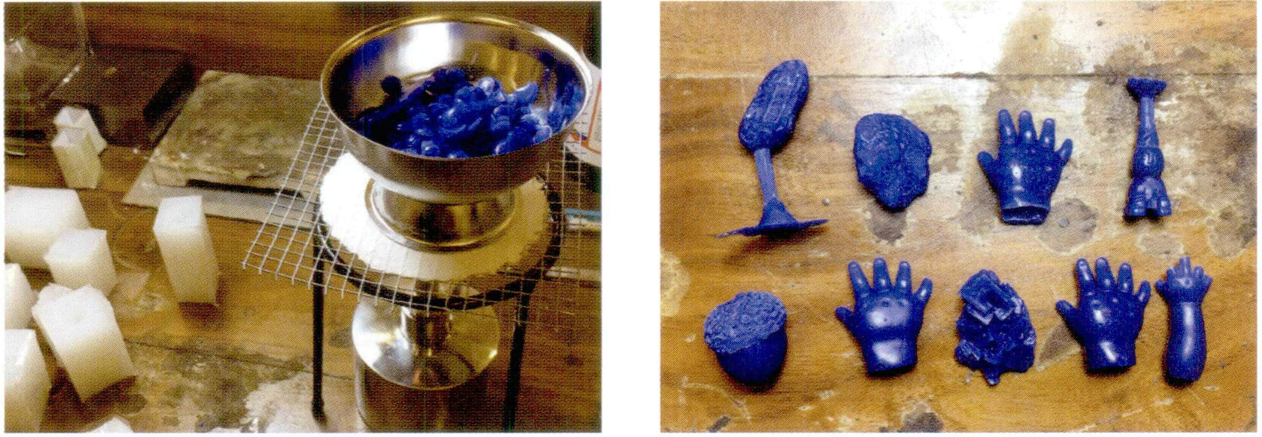 9. After heating the casting wax with an alcohol lamp, inject it into the silicone mold, and you can obtain a wax model after cooling. It is important to note that if the structure of the item is relatively elongated or has small details, manual wax injection may result in an incomplete wax model due to pressure issues. In this case, we must use a vacuum-pressure wax injection machine to pour the wax mold.