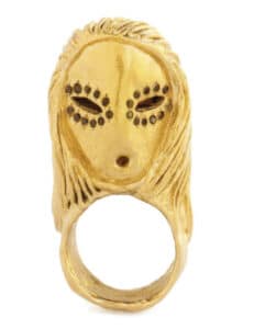 Orak, Chanteuse of Songs of Life and Death, Ring, 22k Gold, Black Diamond