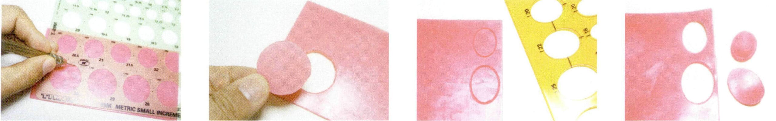 Use a steel needle to draw a profound mark on the soft wax sheet and cut out the shape along the mark