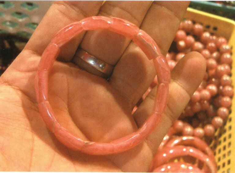 Rhodochrosite spring bracelet