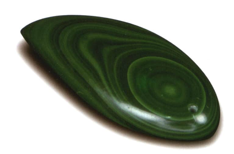 Malachite with concentric circular patterns