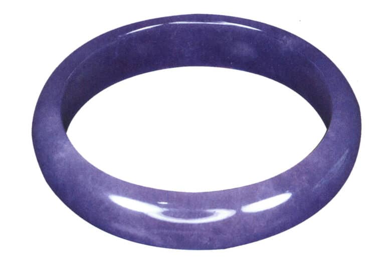C Grade: Dyed violet. Burmese jade bracelet.