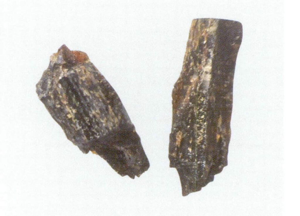 Рисунок 3-4-44 На поверхности излома черного коралла видны продольные полосы и пятна коричневого цвета (один)
