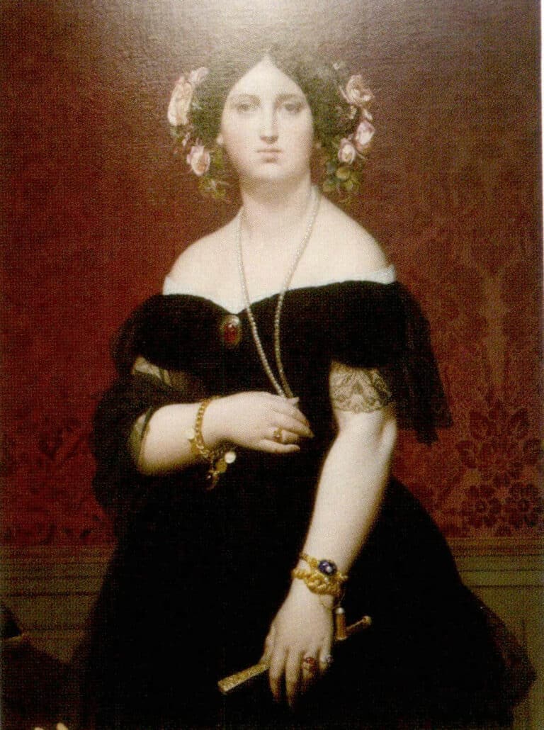 Figure 1-1-9 Oil painting of a woman wearing pearl jewelry (painted in 1853)