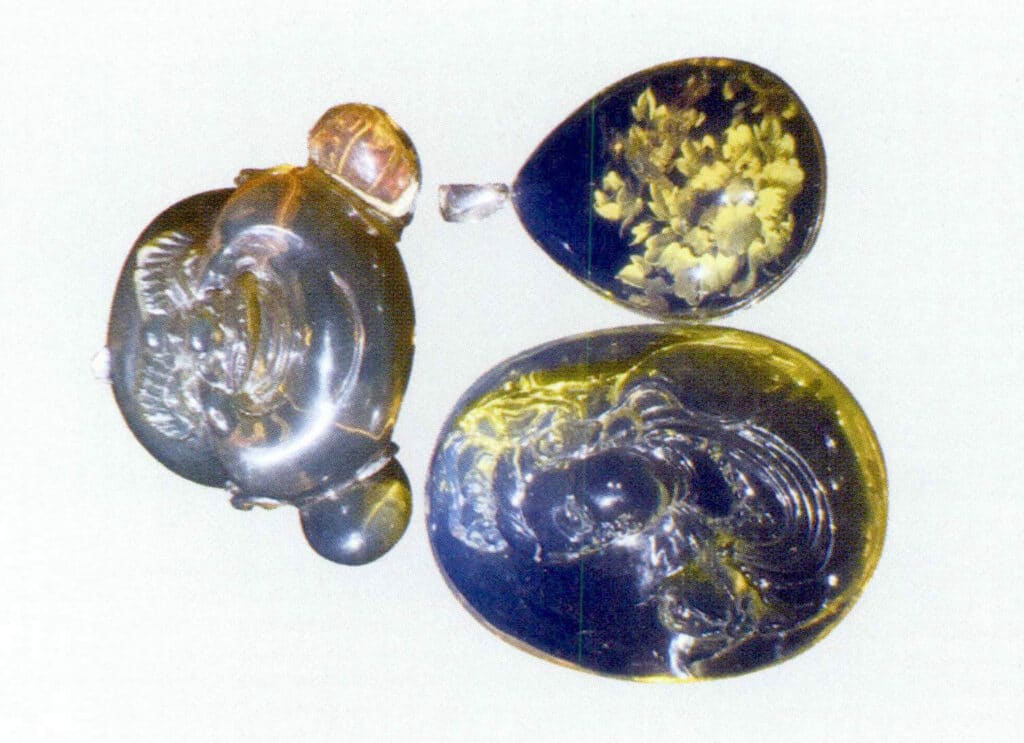 Figure 5-4-57 Carved Dominican Blue amber spears