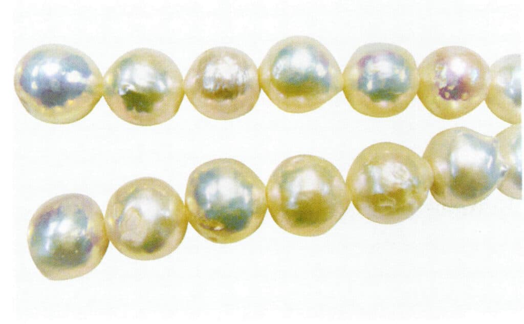 Figure 1-2-14 Accompanying colors of white freshwater cultured pearls (1)