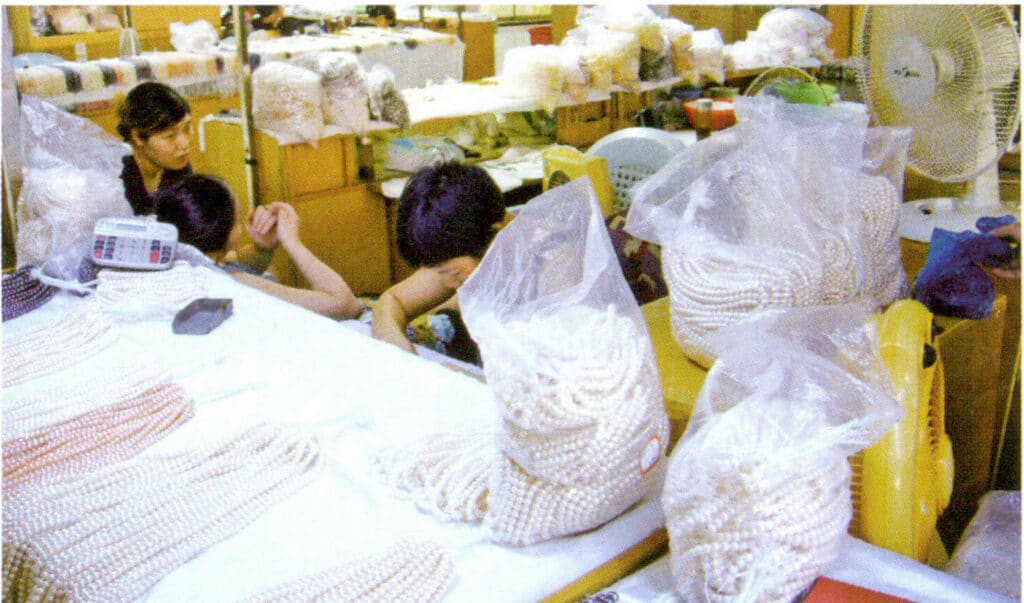 الشكل 1-3-12 المحلات التجارية في سوق اللؤلؤ القديم في تشوجي (2005)