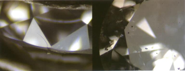 الشكل 2-4-24 الحواف الحادة لوجه الماس الذي تبلغ صلابته في موس 10