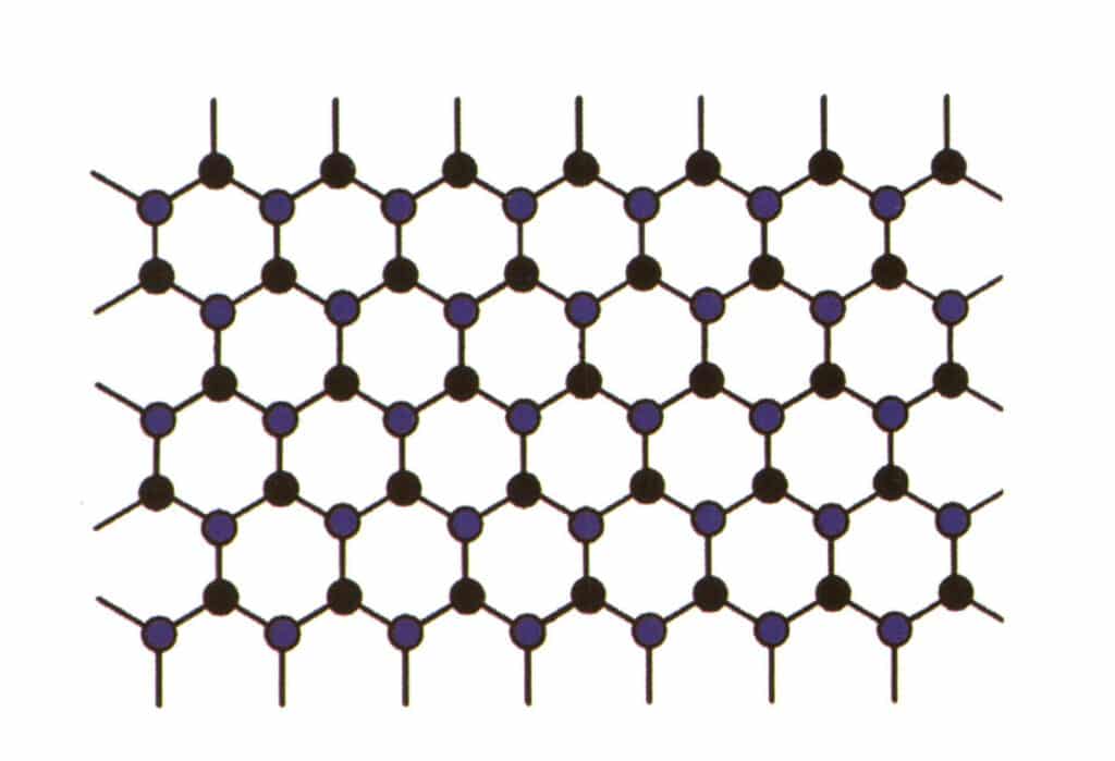 Рисунок 2-2-57 Схема моделирования кристаллической структуры (синим и черным обозначены частицы элементов)