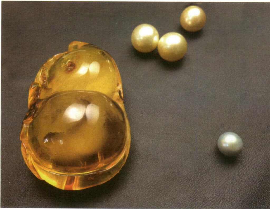 الشكل 2-3-96 حجر كريم عضوي (كهرمان أصفر شفاف)