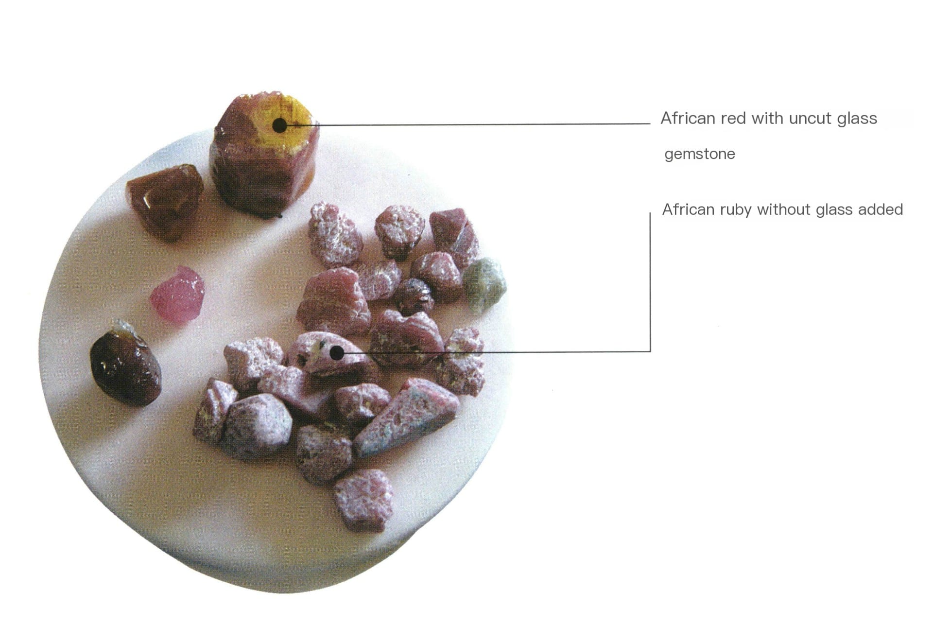 Rosso africano non tagliato e non lucidato con vetro Gemma Gemma rossa africana senza vetro