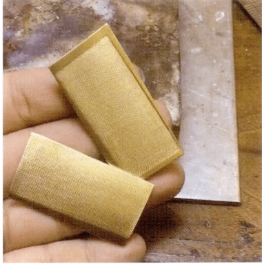 Fine wire copper mesh imprinting effect