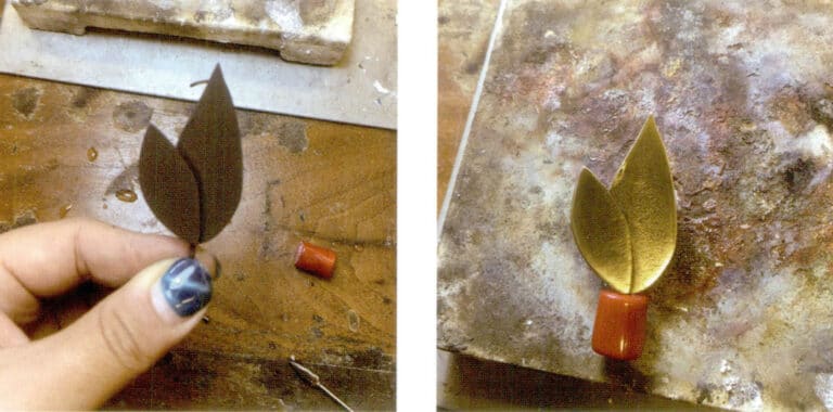 Illustration of the Worry-relieving Powder earring-making process